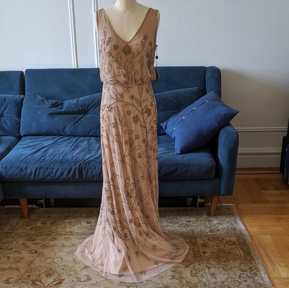 NWT Adrianna Papell beaded ballgown
